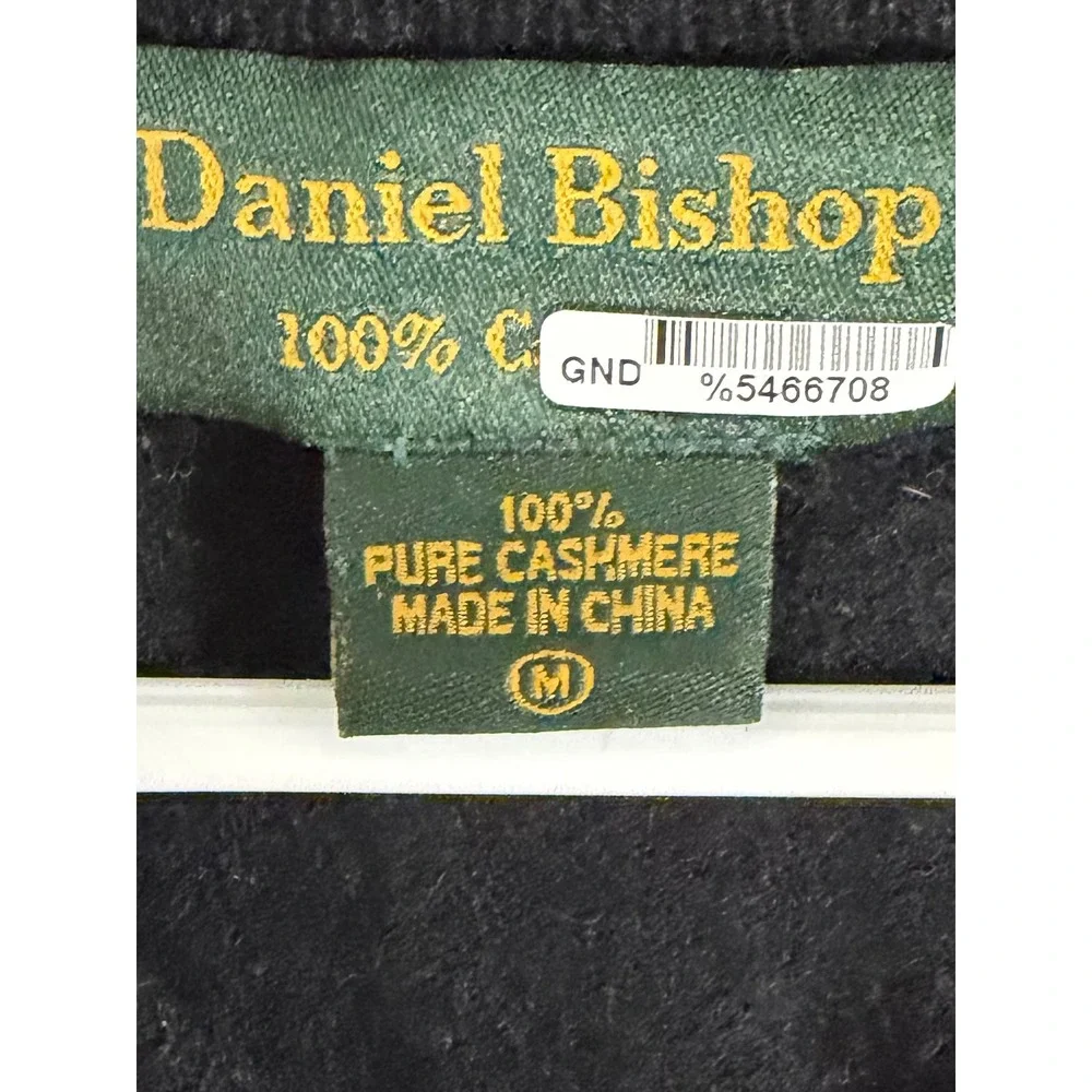 Daniel Bishop Sweater Black 100% Pure Cashmere V-Neck‎ Men M Classic Luxury EUC